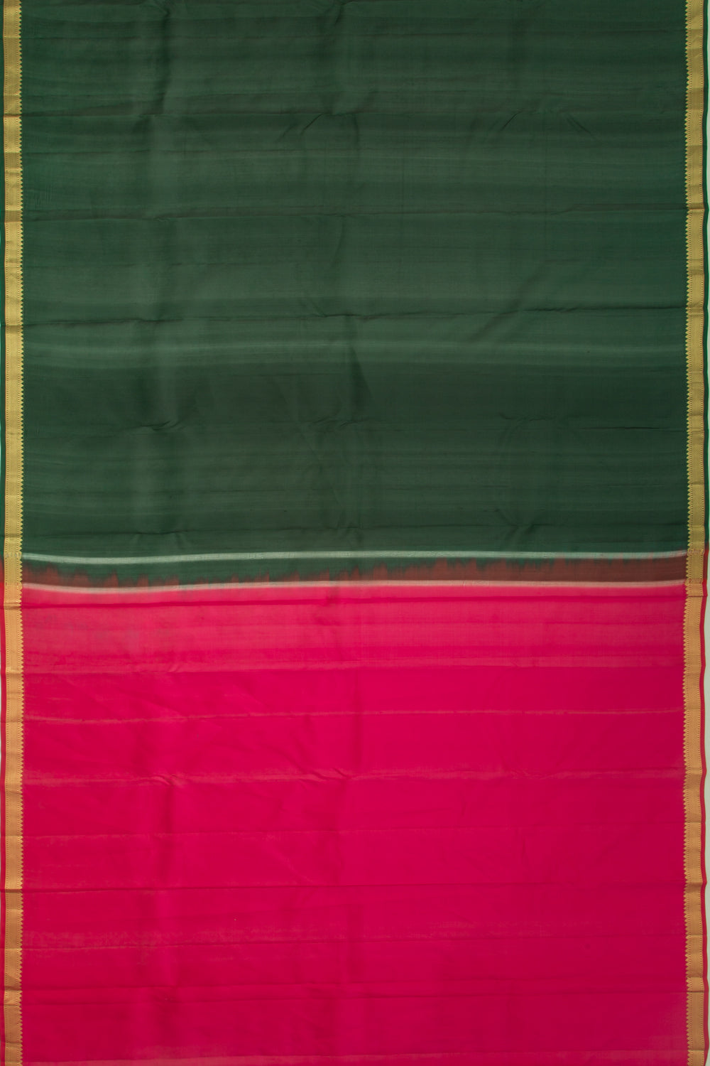 Taranga Kanchi Silk Butta Bottle Green Saree