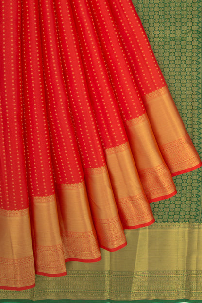 Taranga Kanchi Silk Brocade Red Saree