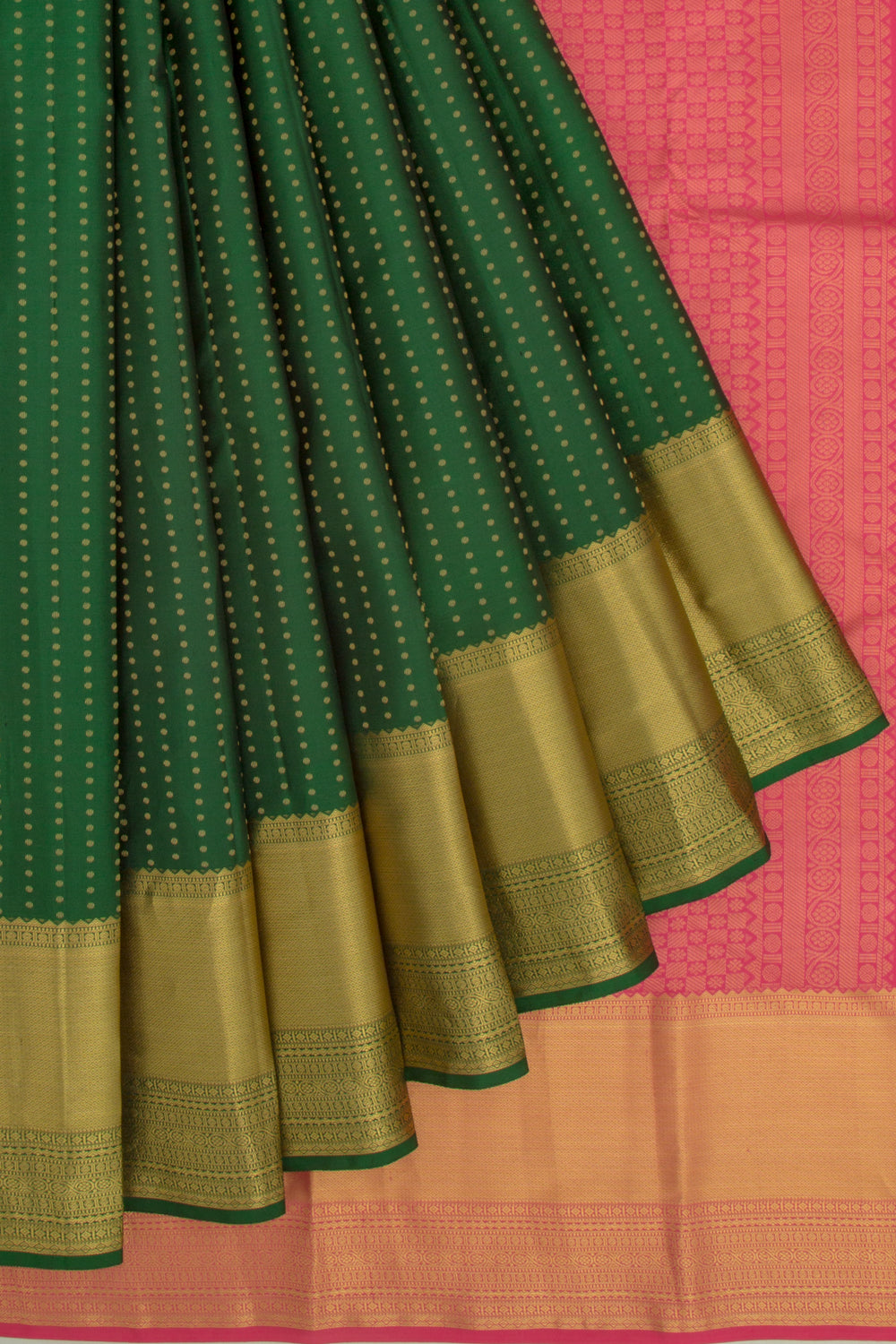 Taranga Kanchi Silk Brocade Dark Green Saree