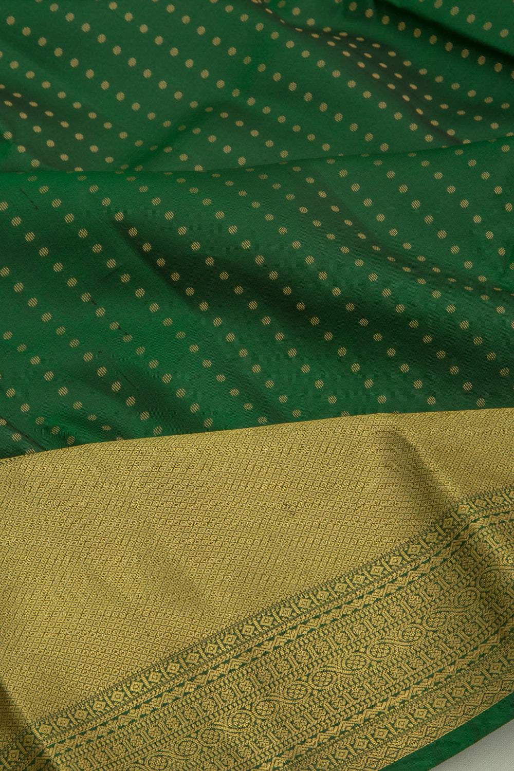 Taranga Kanchi Silk Brocade Dark Green Saree