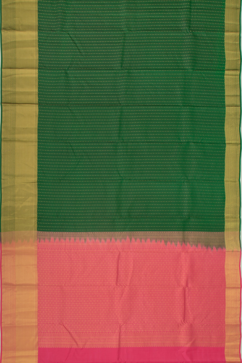 Taranga Kanchi Silk Brocade Dark Green Saree