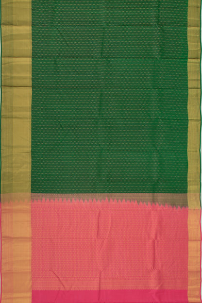 Taranga Kanchi Silk Brocade Dark Green Saree