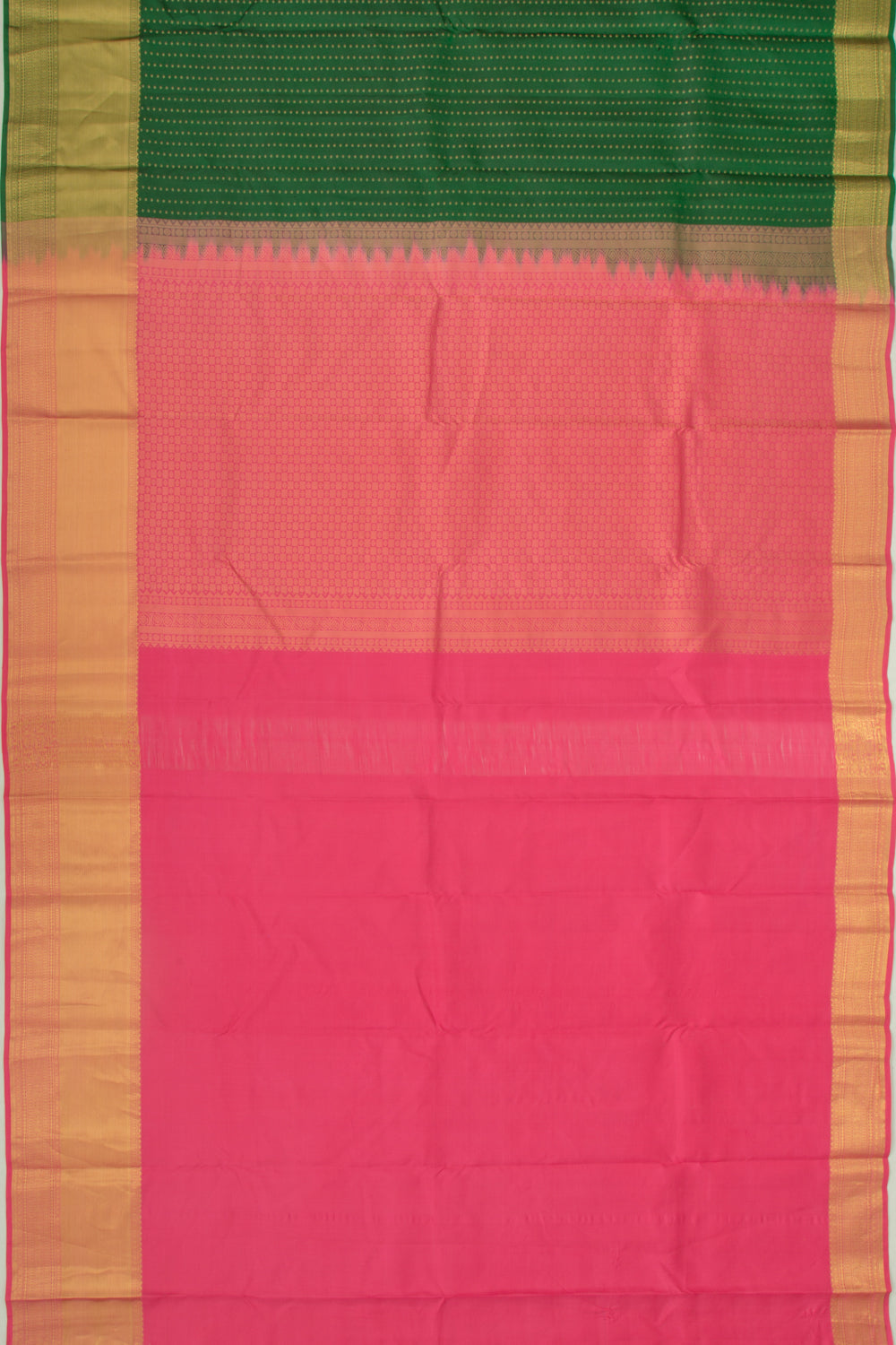 Taranga Kanchi Silk Brocade Dark Green Saree