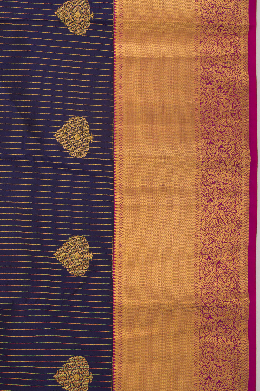Taranga Kanchi Silk Lines And Butta Dark Blue Saree