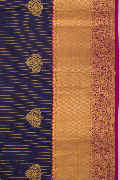Taranga Kanchi Silk Lines And Butta Dark Blue Saree