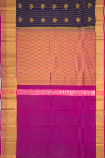 Taranga Kanchi Silk Lines And Butta Dark Blue Saree