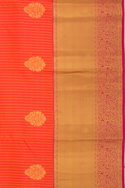 Taranga Kanchi Silk Lines And Butta Orange Saree