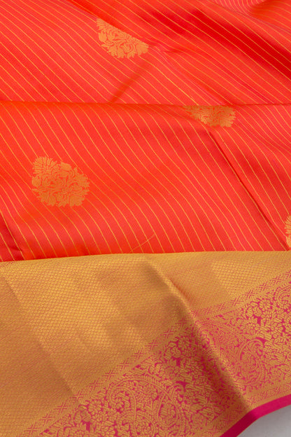 Taranga Kanchi Silk Lines And Butta Orange Saree