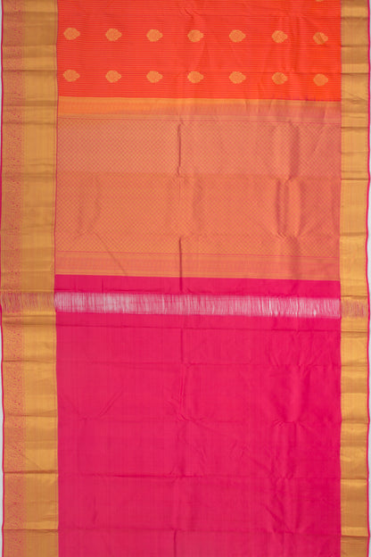 Taranga Kanchi Silk Lines And Butta Orange Saree