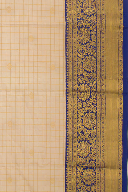 Taranga Kanchi Silk Checks And Butta Cream Saree