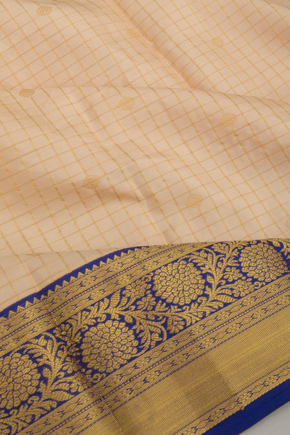 Taranga Kanchi Silk Checks And Butta Cream Saree