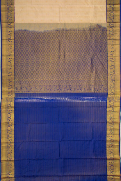 Taranga Kanchi Silk Checks And Butta Cream Saree