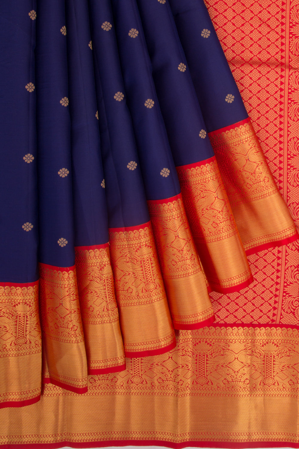 Taranga Kanchi Silk Butta Dark Blue Saree
