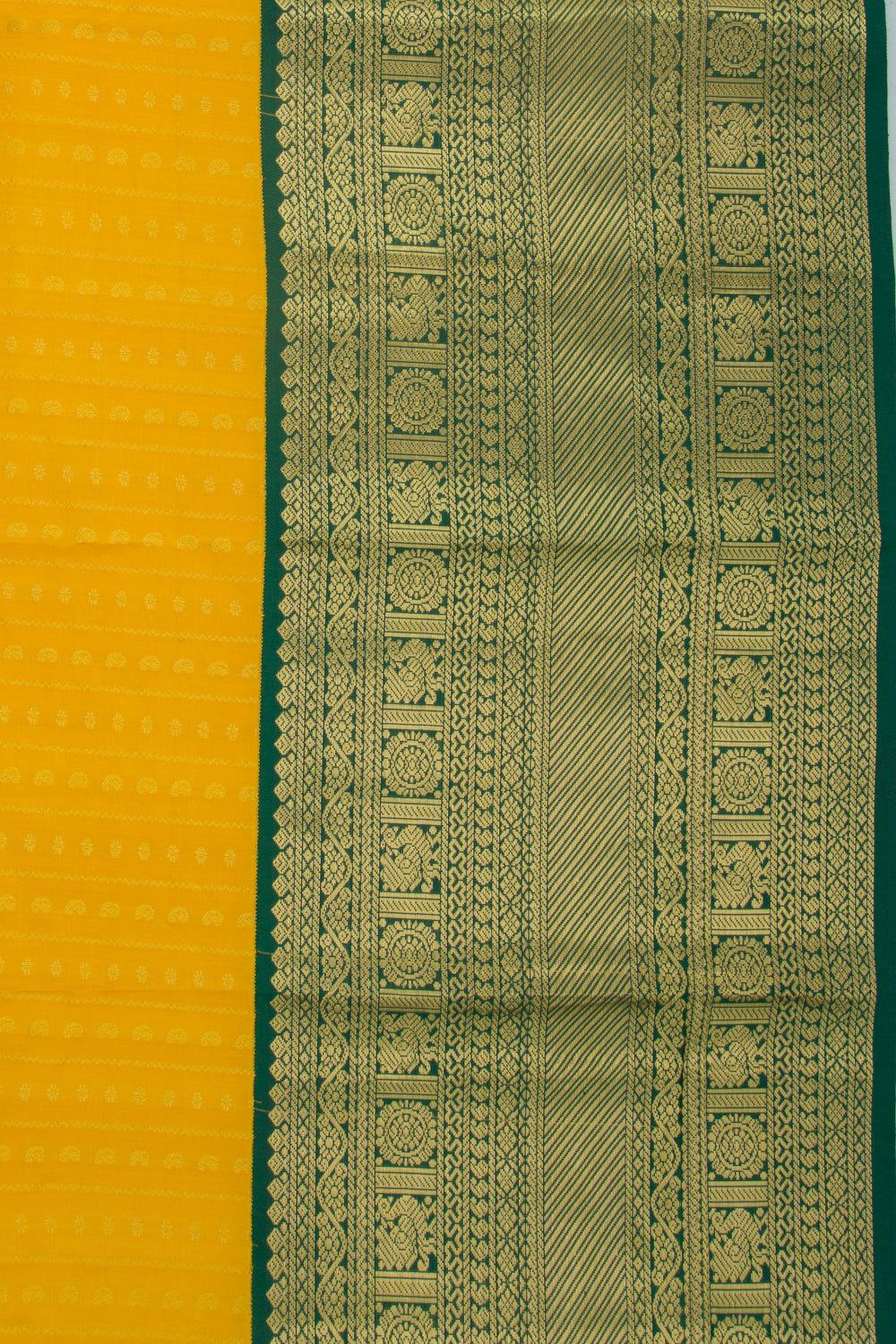 Taranga Kanchi Silk Brocade Yellow Saree