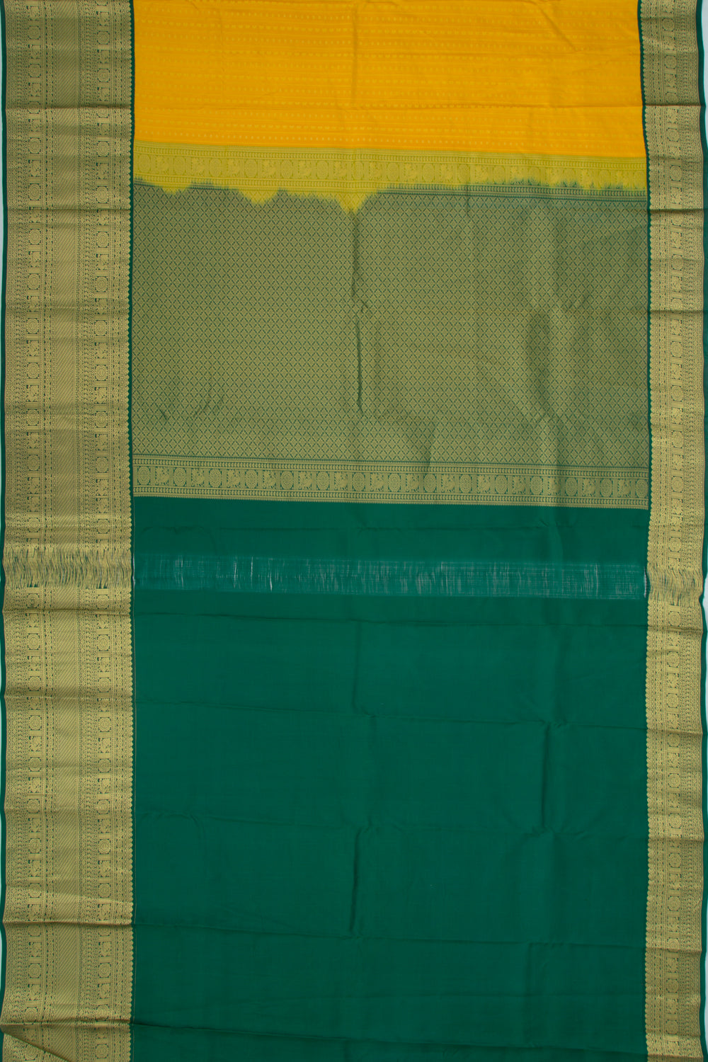 Taranga Kanchi Silk Brocade Yellow Saree
