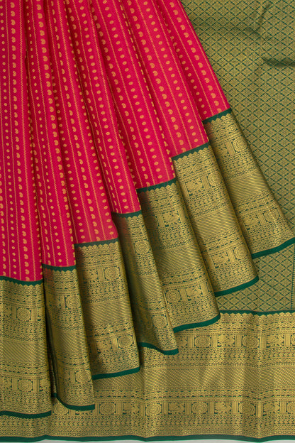 Taranga Kanchi Silk Brocade Pinkish Red Saree
