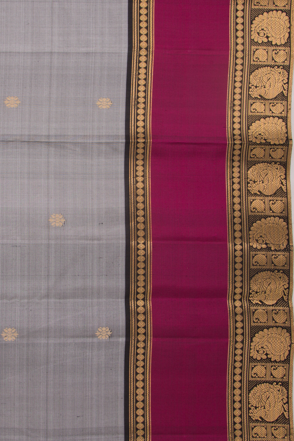 Taranga Kanchi Silk Butta Grey Saree