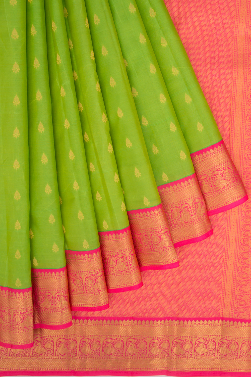 Taranga Kanchi Silk Butta Green Saree