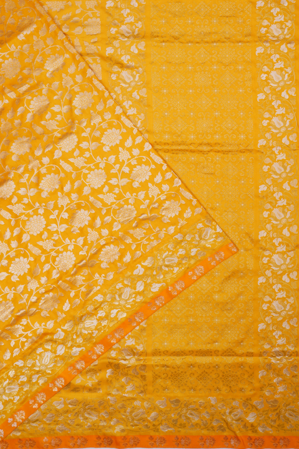 Banarasi Silk Brocade Yellow Saree 1212561045
