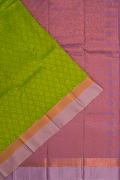 Soft Silk Brocade Mehandi Green Saree
