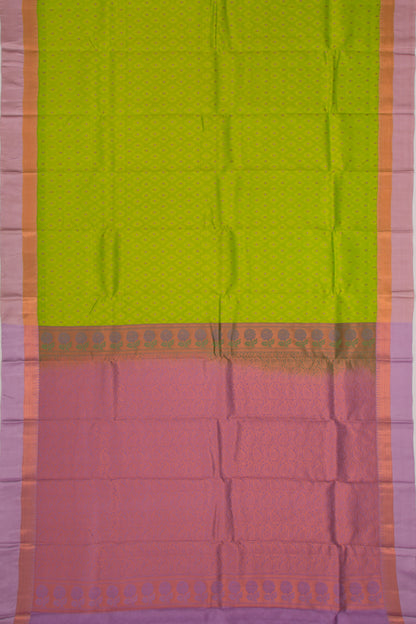 Soft Silk Brocade Mehandi Green Saree