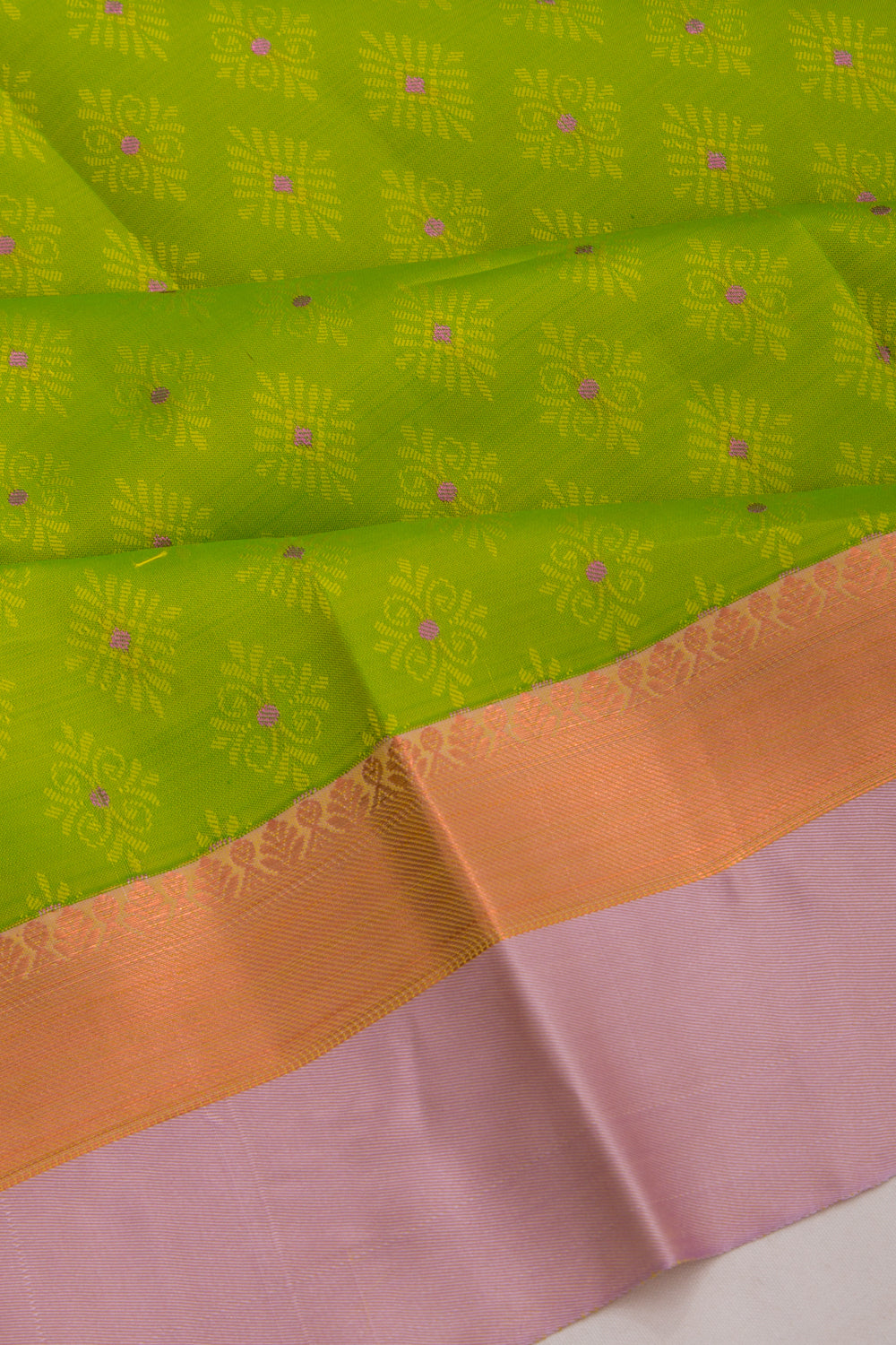 Soft Silk Brocade Mehandi Green Saree