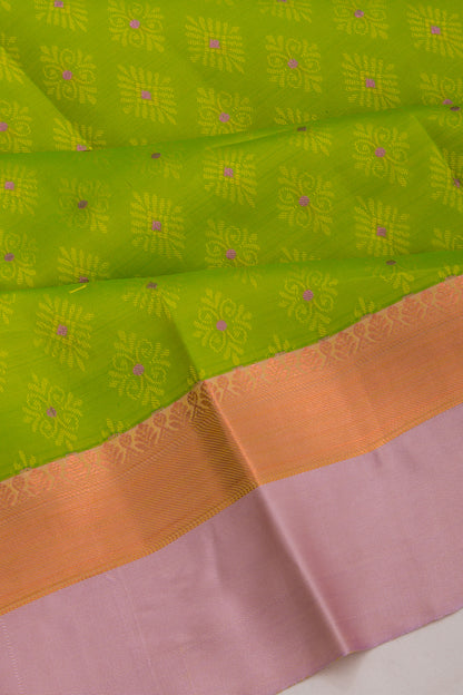 Soft Silk Brocade Mehandi Green Saree