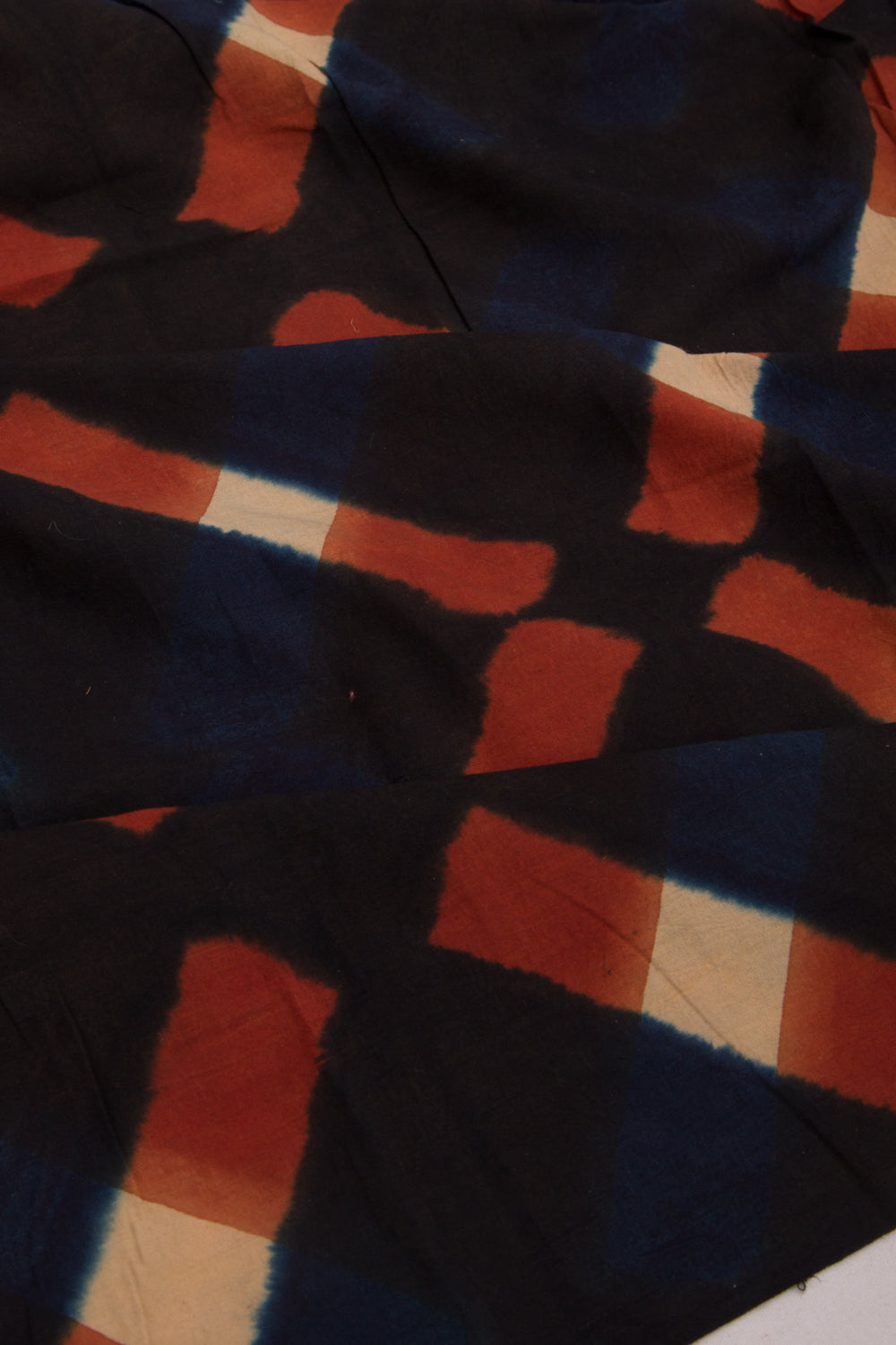 Chanderi Cotton Dabu Block Printed Black Saree