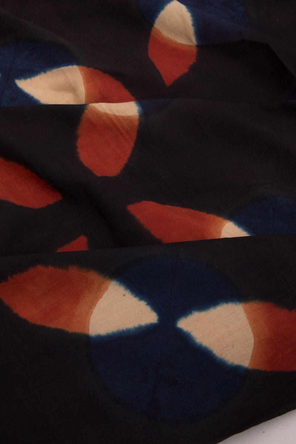 Chanderi Cotton Dabu Block Printed Black Saree