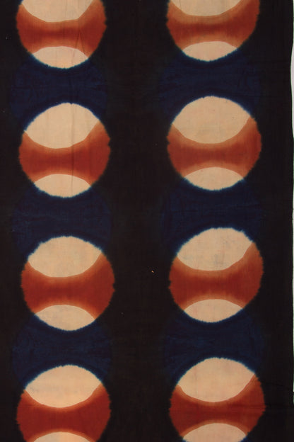 Chanderi Cotton Dabu Block Printed Black Saree