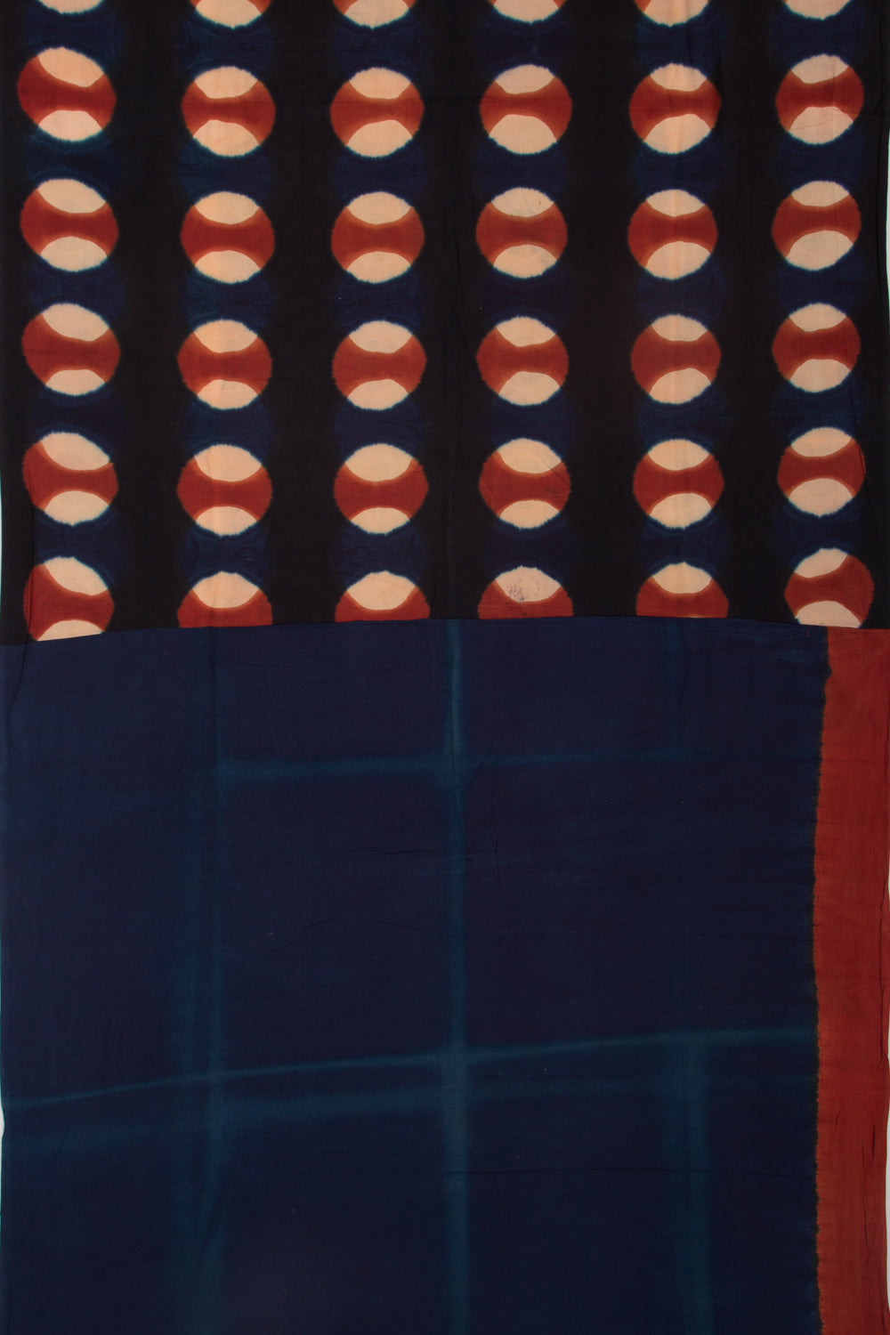 Chanderi Cotton Dabu Block Printed Black Saree