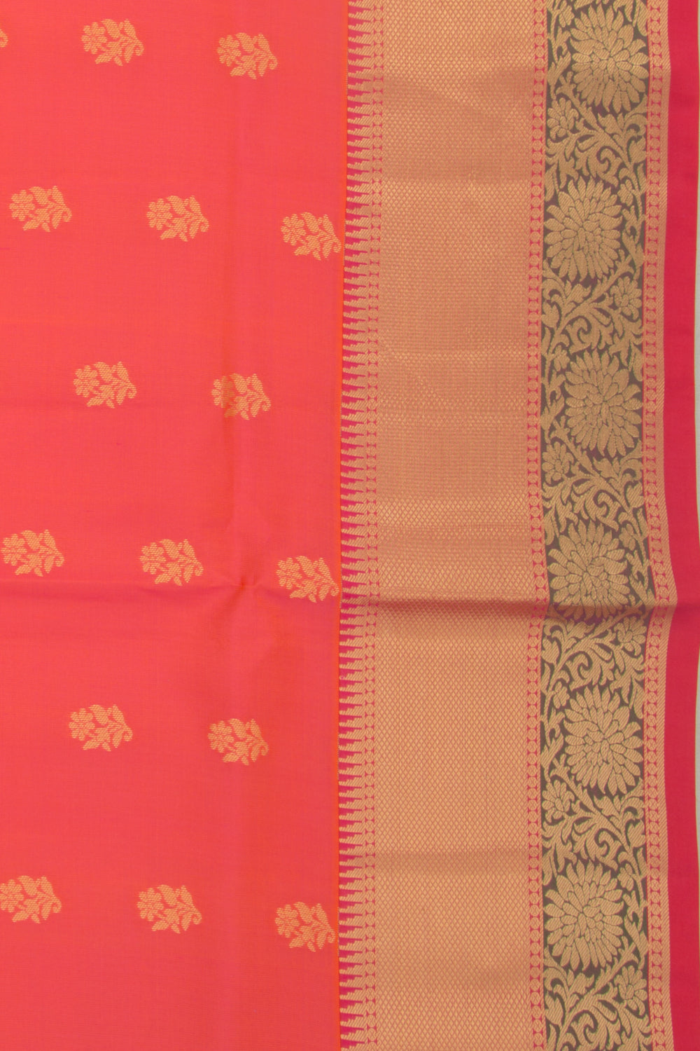 Coimbatore Soft Silk Butta Dual Tone Pink And Orange Saree