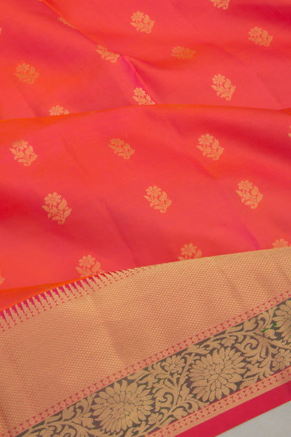 Coimbatore Soft Silk Butta Dual Tone Pink And Orange Saree