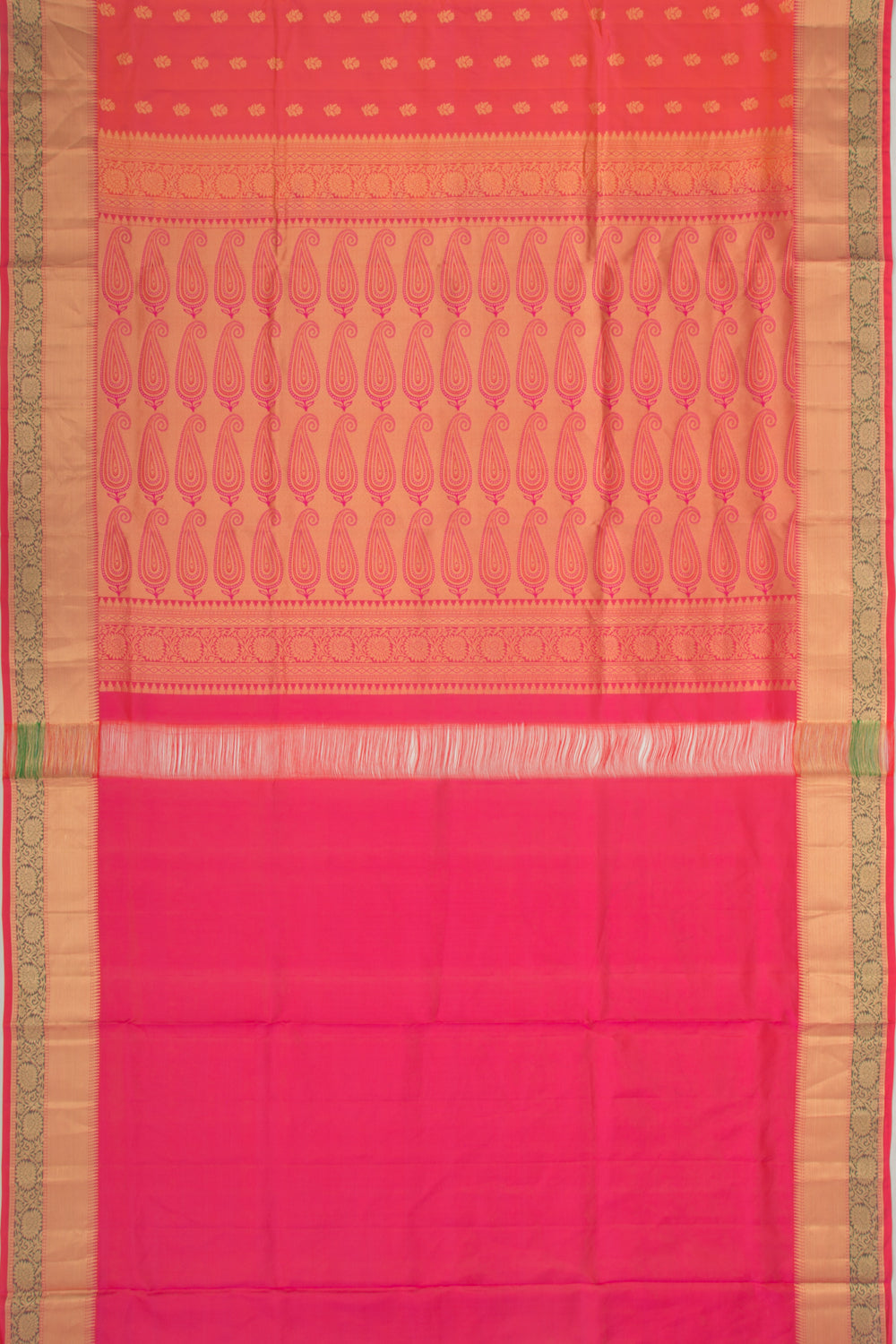 Coimbatore Soft Silk Butta Dual Tone Pink And Orange Saree