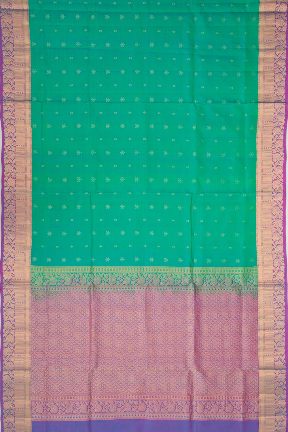 Coimbatore Soft Silk Butta Dual Tone Green Saree
