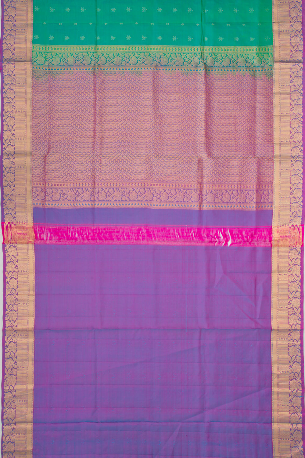 Coimbatore Soft Silk Butta Dual Tone Green Saree