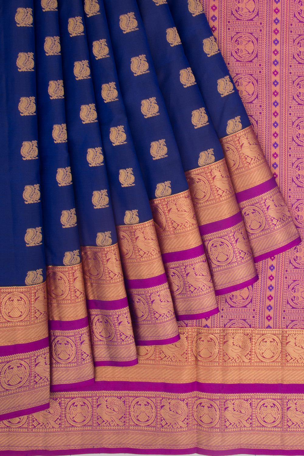 Coimbatore Soft Silk Butta Dark Blue Saree