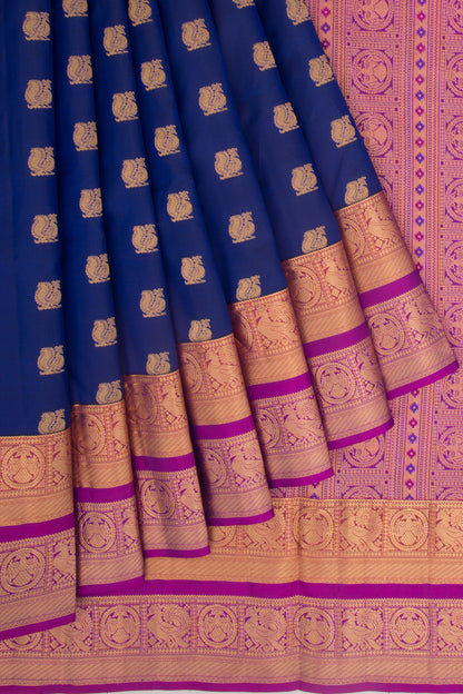 Coimbatore Soft Silk Butta Dark Blue Saree