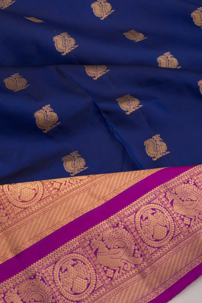 Coimbatore Soft Silk Butta Dark Blue Saree
