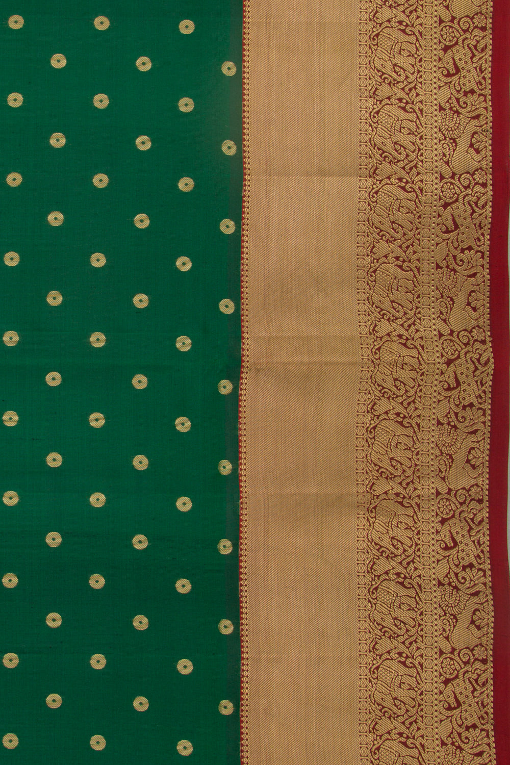 Coimbatore Soft Silk Butta Dark Green Saree