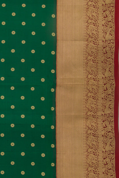 Coimbatore Soft Silk Butta Dark Green Saree