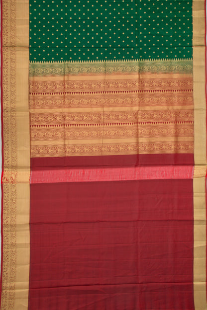 Coimbatore Soft Silk Butta Dark Green Saree