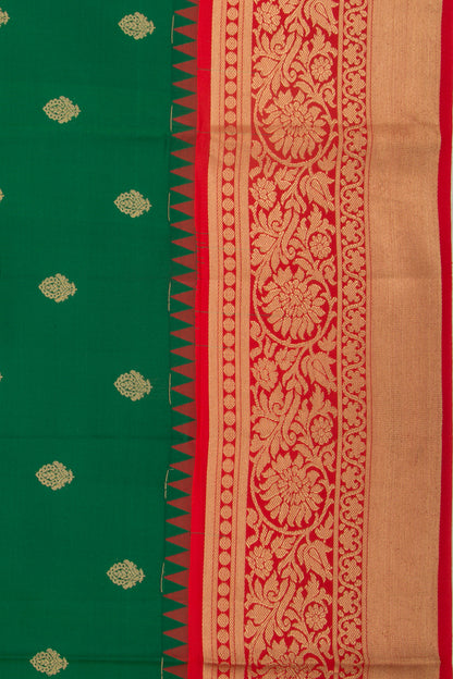 Coimbatore Soft Silk Butta Dark Green Saree