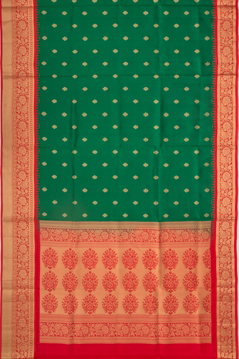 Coimbatore Soft Silk Butta Dark Green Saree