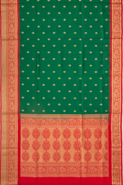 Coimbatore Soft Silk Butta Dark Green Saree