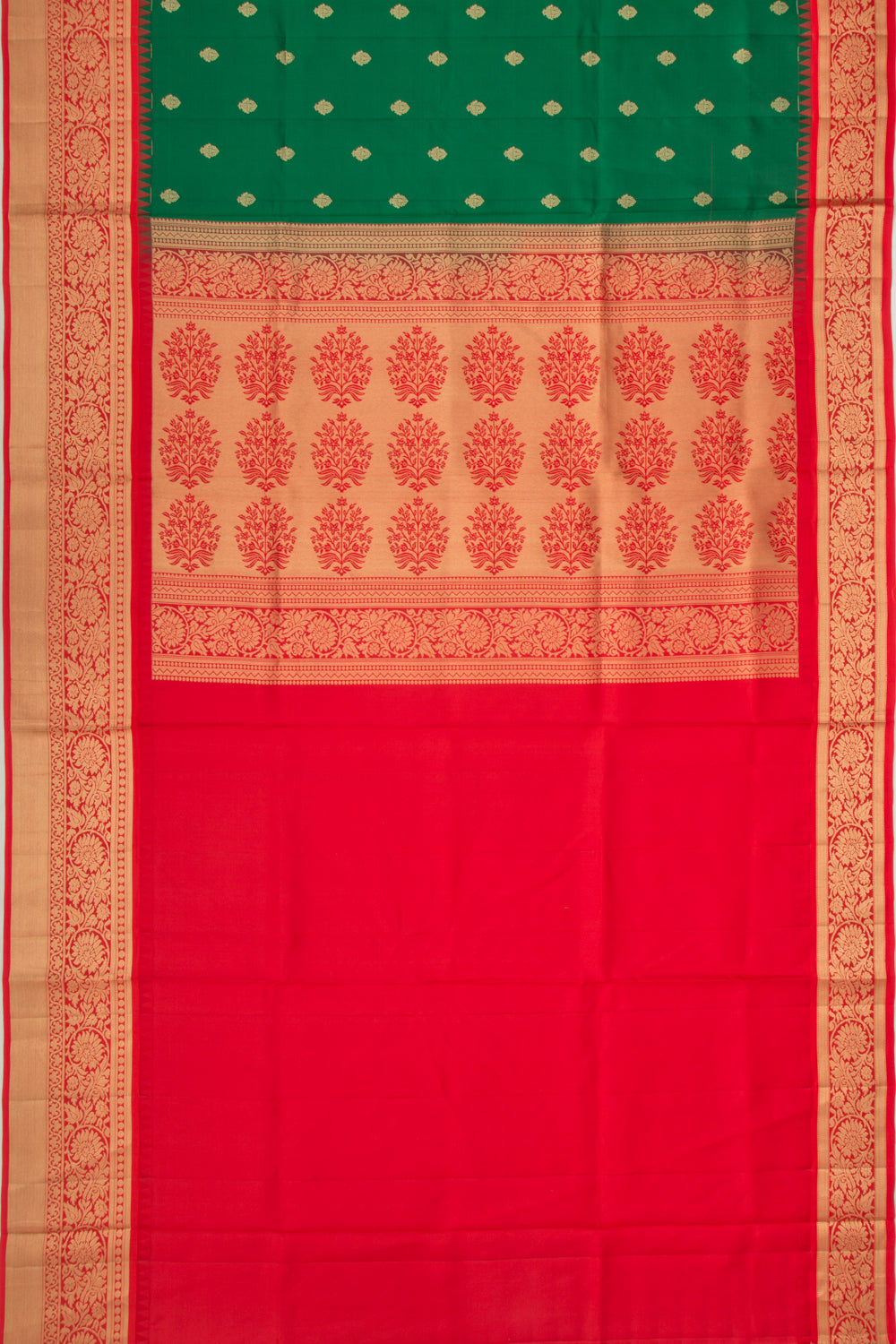 Coimbatore Soft Silk Butta Dark Green Saree