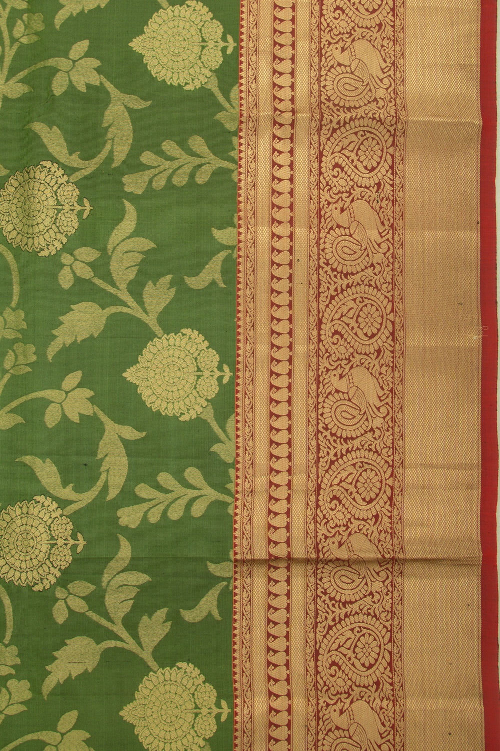 Coimbatore Soft Silk Jaal Green Saree