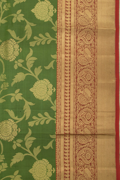 Coimbatore Soft Silk Jaal Green Saree