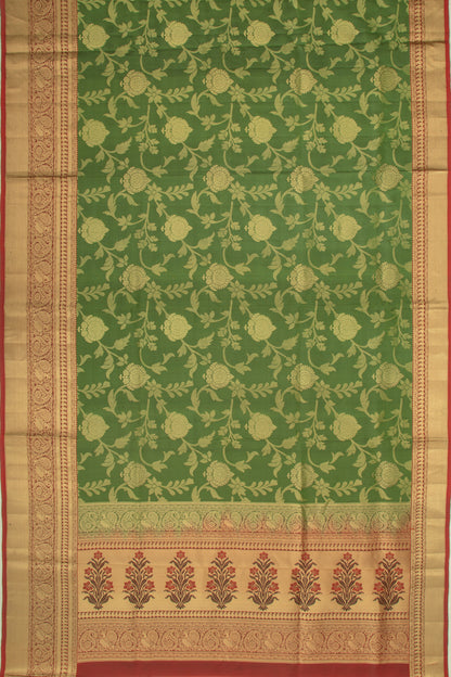 Coimbatore Soft Silk Jaal Green Saree
