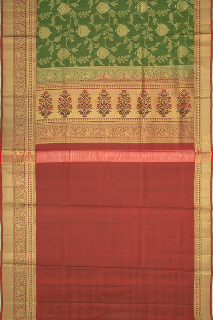 Coimbatore Soft Silk Jaal Green Saree